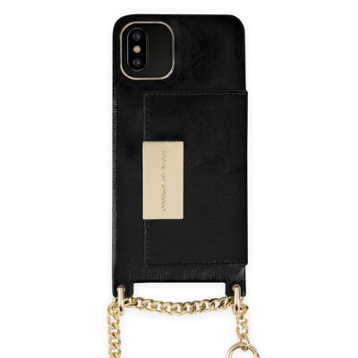 Estuche con collar llamativo para iPhone XS Negro brillante