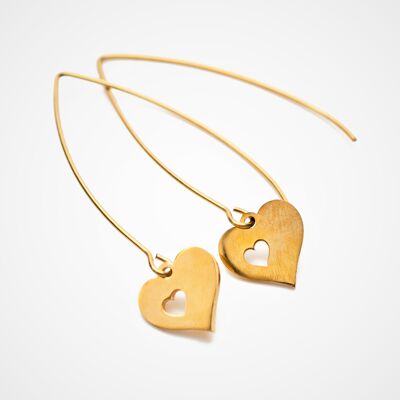 Orecchini a forma di braccio oscillante Self-Love - Oro