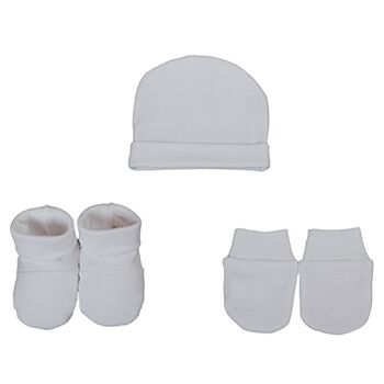 Set moufle/chausson/bonnet 1 mois Bleu