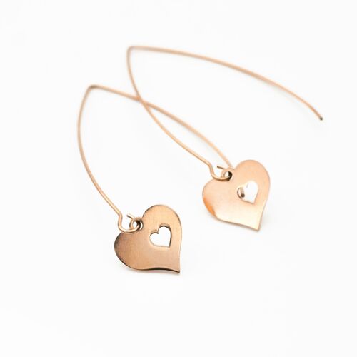 Self-Love Wishbone Earrings - Rose Gold