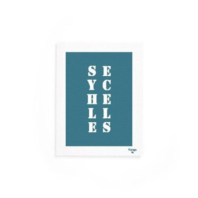 Blaues "Seychellen" -Plakat