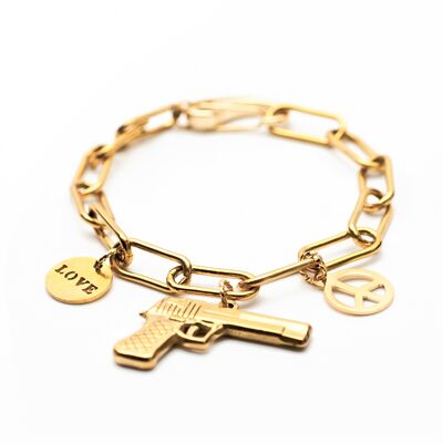 Love Not War Bracelet - Gold