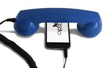 Opis 60s micro combiné de téléphone portable, combiné rétro pour smartphones, iPhone, Samsung, Huawei, etc. (bleu) 1
