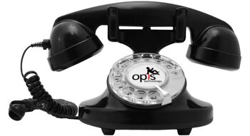 Câble Opis FunkyFon téléphone rotatif / téléphone rétro / téléphone nostalgique (noir) 1