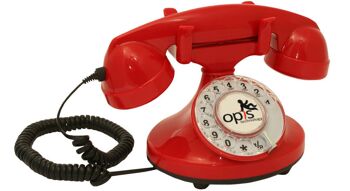 Opis FunkyFon câble téléphone rotatif / téléphone rétro / téléphone nostalgique (rouge) 3