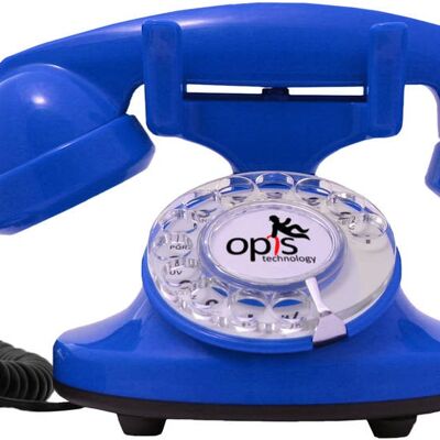 Câble Opis FunkyFon téléphone rotatif / téléphone rétro / téléphone nostalgique (bleu)