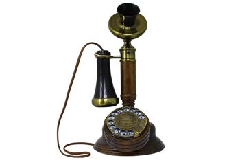 Téléphone rétro câble Opis 1921 en bois et métal / téléphone en bois / téléphone classique (modèle C) 2