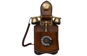 Téléphone rétro câble Opis 1921 en bois et métal / téléphone en bois / téléphone classique (modèle D) 2