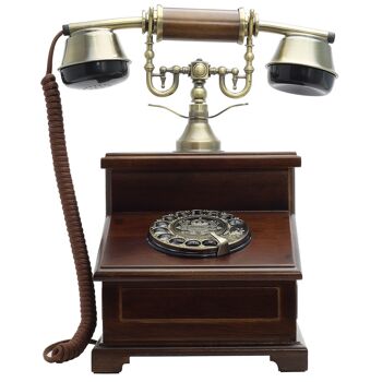 Téléphone rétro câble Opis 1921 en bois et métal / téléphone en bois / téléphone classique (modèle E) 2