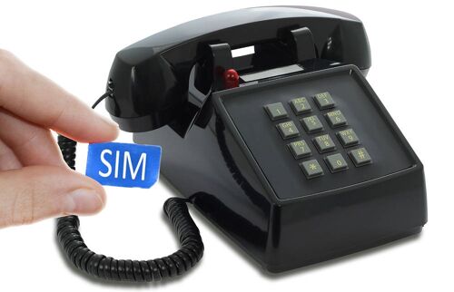 Opis PushMeFon mobile Tischhandy / 2G /GSM-Tischtelefon / Seniorenhandy (schwarz)