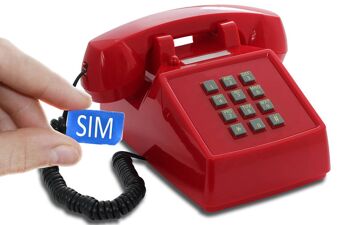 Téléphone de bureau mobile Opis PushMeFon/téléphone de bureau 2G/GSM/téléphone portable senior (rouge) 1