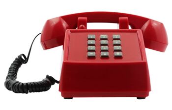 Téléphone de bureau mobile Opis PushMeFon/téléphone de bureau 2G/GSM/téléphone portable senior (rouge) 2