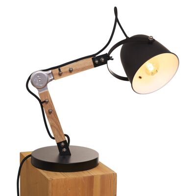Lampe de bureau Opis TL1 au style rétro en métal massif et bois