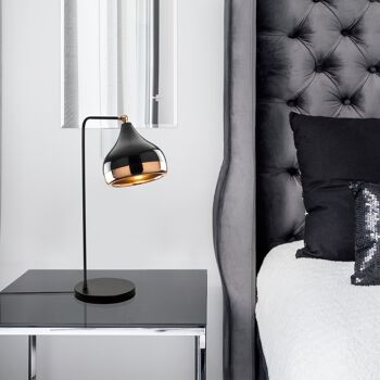Lampe de table Opis TL5 (hauteur 52 cm) - Lampe de table élégante en métal noir et cuivre 3