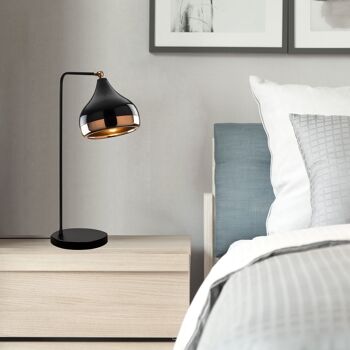 Lampe de table Opis TL5 (hauteur 52 cm) - Lampe de table élégante en métal noir et cuivre 4
