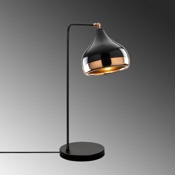 Lampe de table Opis TL5 (hauteur 52 cm) - Lampe de table élégante en métal noir et cuivre 1