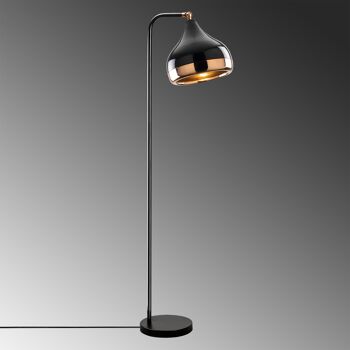 Lampadaire Opis FL5 (hauteur 120 cm) - Lampadaire élégant en métal noir et cuivre 1