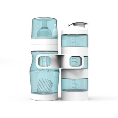 Bottiglia e dispenser - Scatola evolutiva blu / bianca