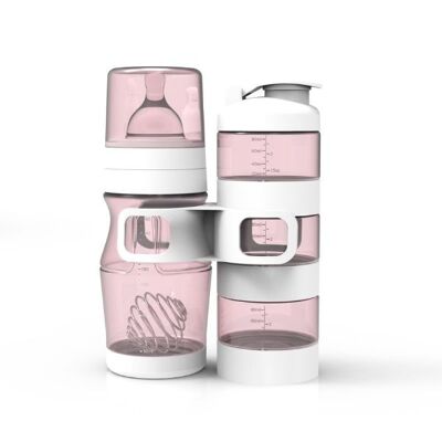 Biberon e dispenser - Scatola evolutiva rosa francese