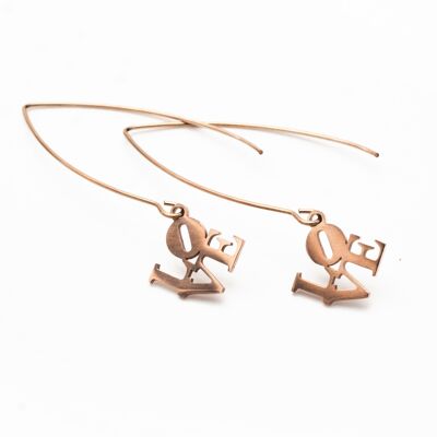 Self-Love Wishbone Earrings - Rose Gold