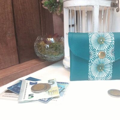 Portafoglio portafoglio origami e mandala blu