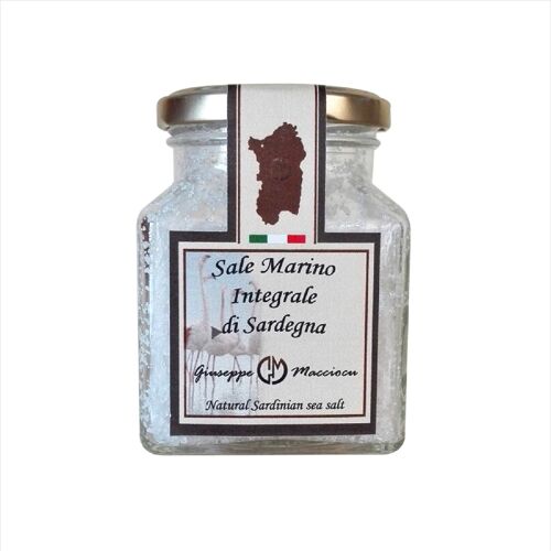 Natural Coarse Sardinian sea salt 210gr Jar with metal cap