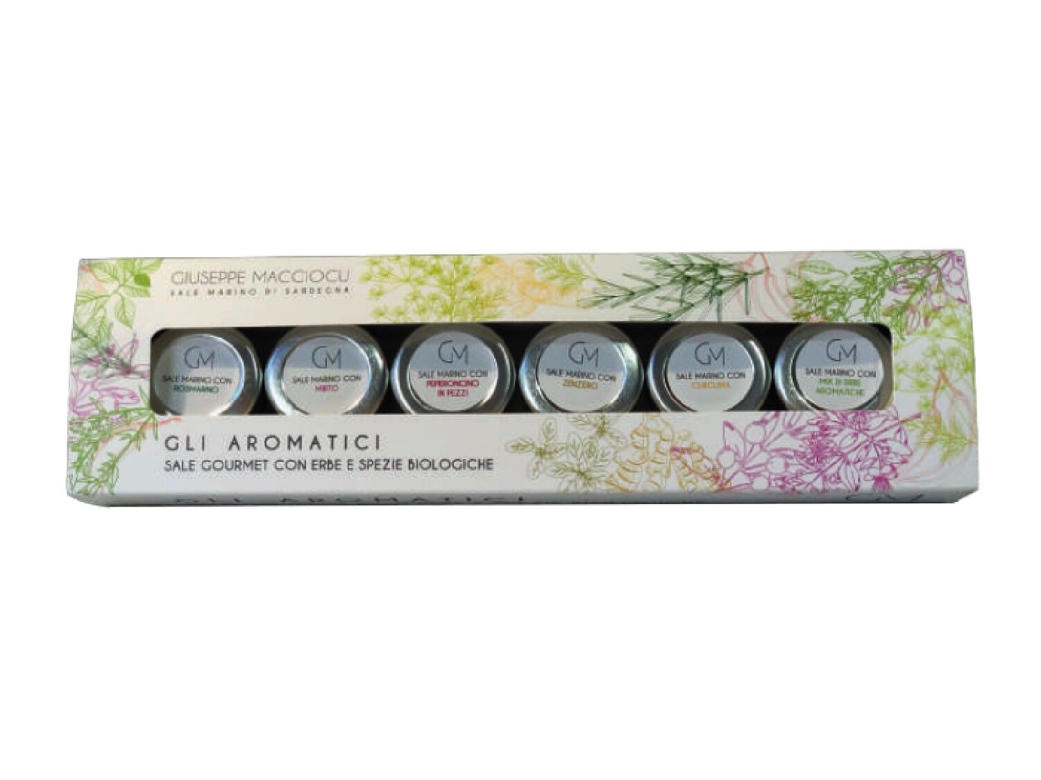 Sampler Set 6 vasetti di miscela di erbe aromatiche di sale marino biologico non raffinato