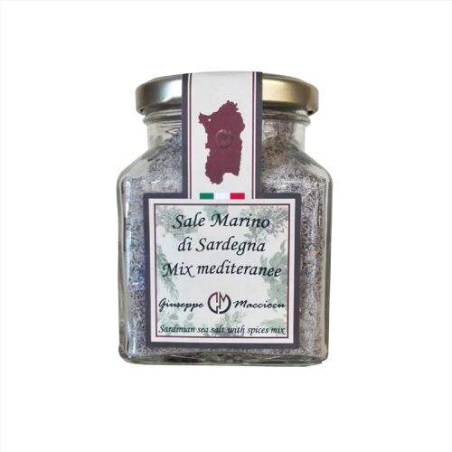 Sardinian sea salt with mediterranean herbs 210gr Jar cap