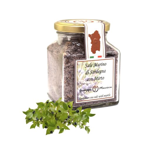 Sardinian sea salt with myrtle 210gr Jar with metal cap
