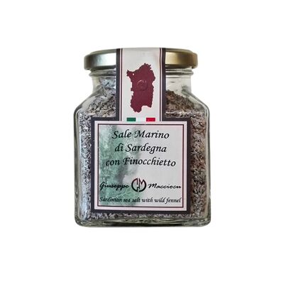 Sardinian sea salt with wild fennel 210gr Jar with metal cap