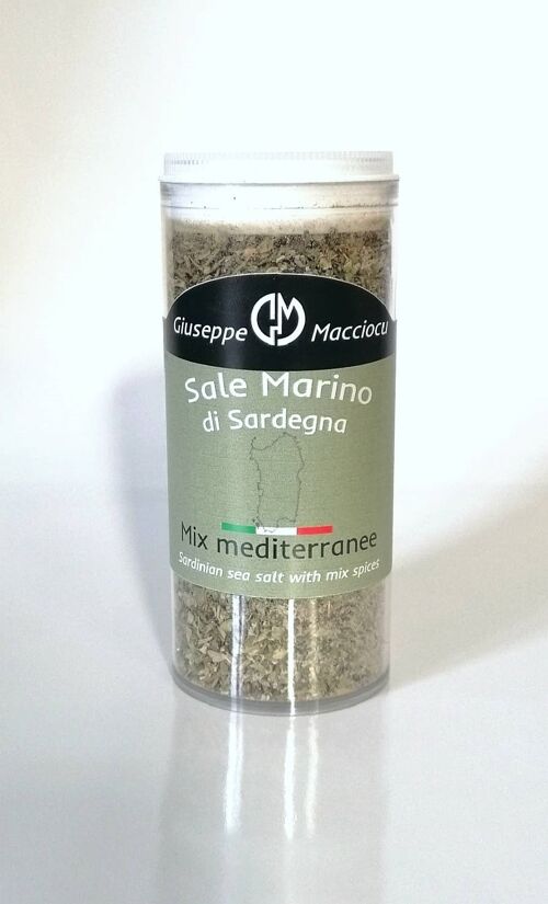 Sea salt of sardinia + mediterranean herbs mix 100g spreader