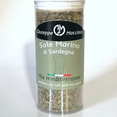 Sea salt of sardinia + mediterranean herbs mix 100g spreader