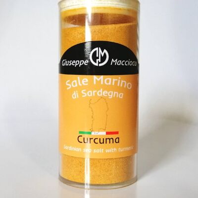 Sea salt of Sardinia + turmeric powder 140 gr spreader