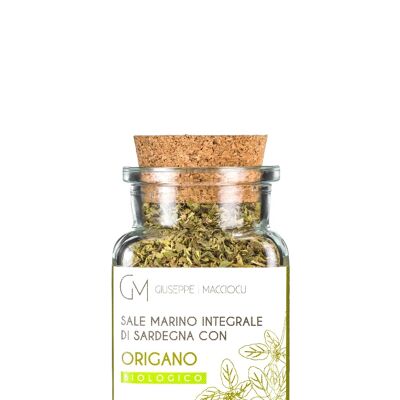 Sale marino integrale + origano BIO Vasetto da 110gr con tappo in sughero