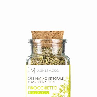 Sale marino integrale + Finocchi Biologici Vaso da 160gr con tappo in sughero