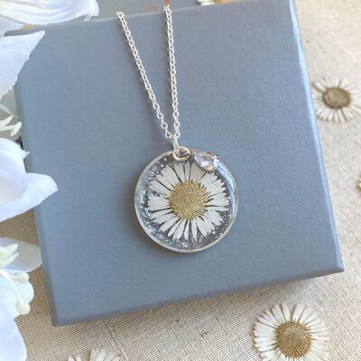 The “April” Real daisy sparkle Necklace.