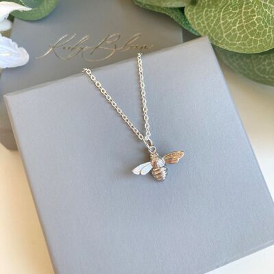 Silver bee NECKLACE