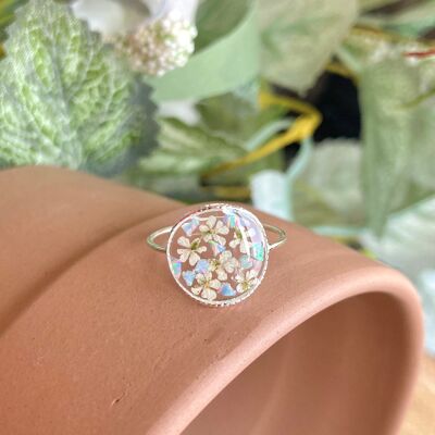 Opal Lace Flower 925 sterling silver ring