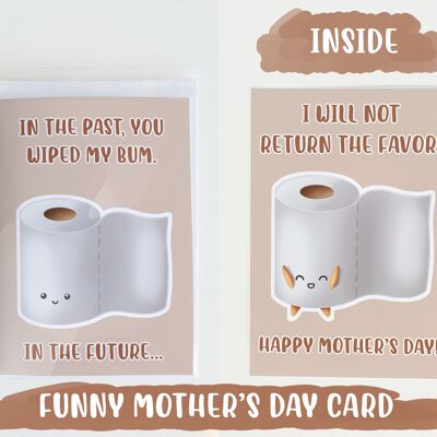 In The Past, You Wiped My Bum | Funny Mothers Day Card