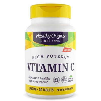 Vitamin C (Non-GMO), 1000mg - 30 Tablets