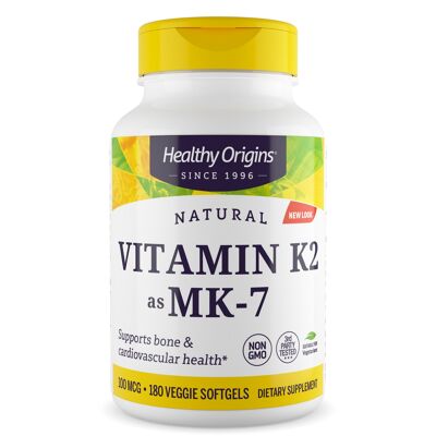 Vitamin K2 MK-7, 100mcg Veggie Gels - 180 Vgels