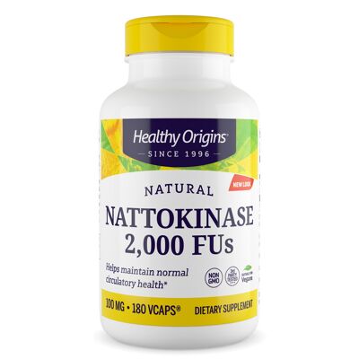 Nattokinase 2,000 FUs, 100mg - 180 Vcaps