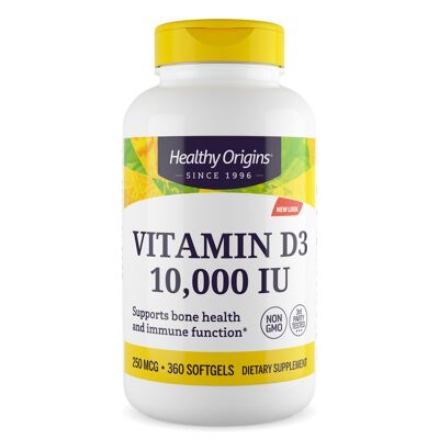 Vitamin D3, 10,000 IU Softgels - 360 Gels