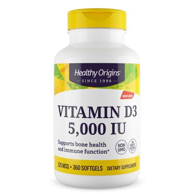 Vitamin D3, 5000 IU Softgels - 360 Gels