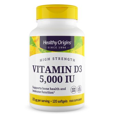 Vitamin D3, 5000 IU Softgels - 120 Gels