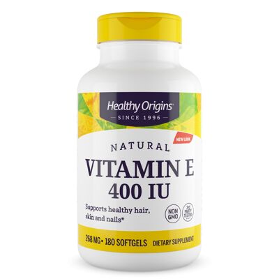 Vitamin E, 400 IU, (Natural) Tocopherols - 180 Gels
