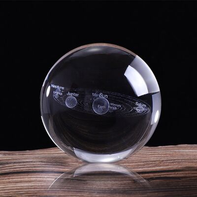 3D Solar System Crystal Ball 60/80mm - 80mm - just ball