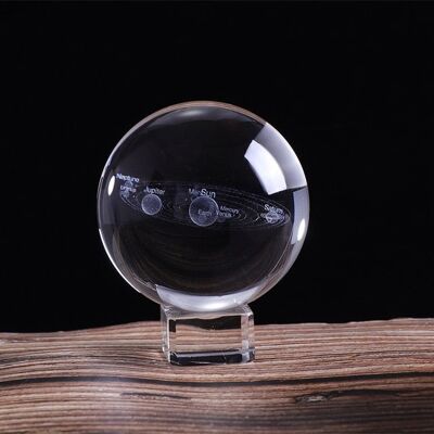 3D Solar System Crystal Ball 60/80mm - 60mm - with crystal base