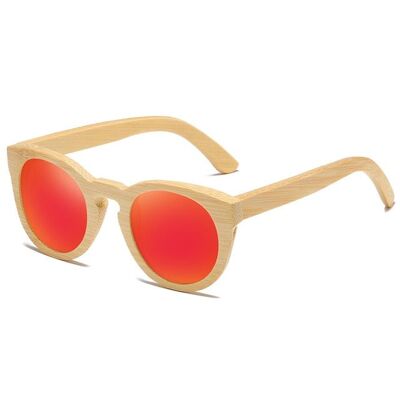 Natural Bamboo Designer Women Sunglasses Polarized UV400 - Red