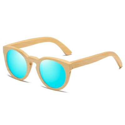 Natural Bamboo Designer Women Sunglasses Polarized UV400 - Blue